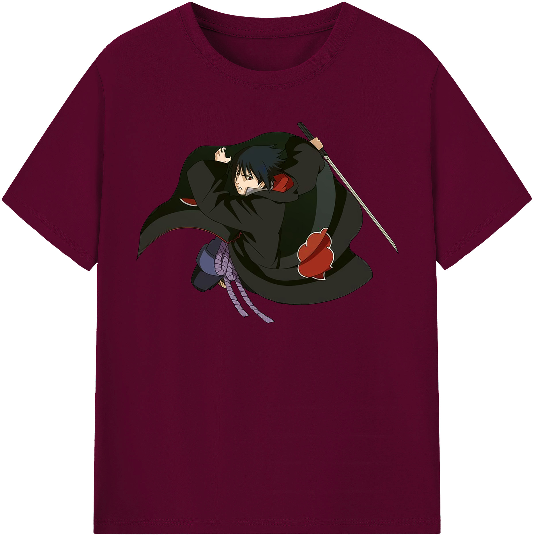 （画像用） NARUTO -ナルト- うちは サスケ Uchiha Sasuke レディースカジュアルプリントTシャツ（綿100％）